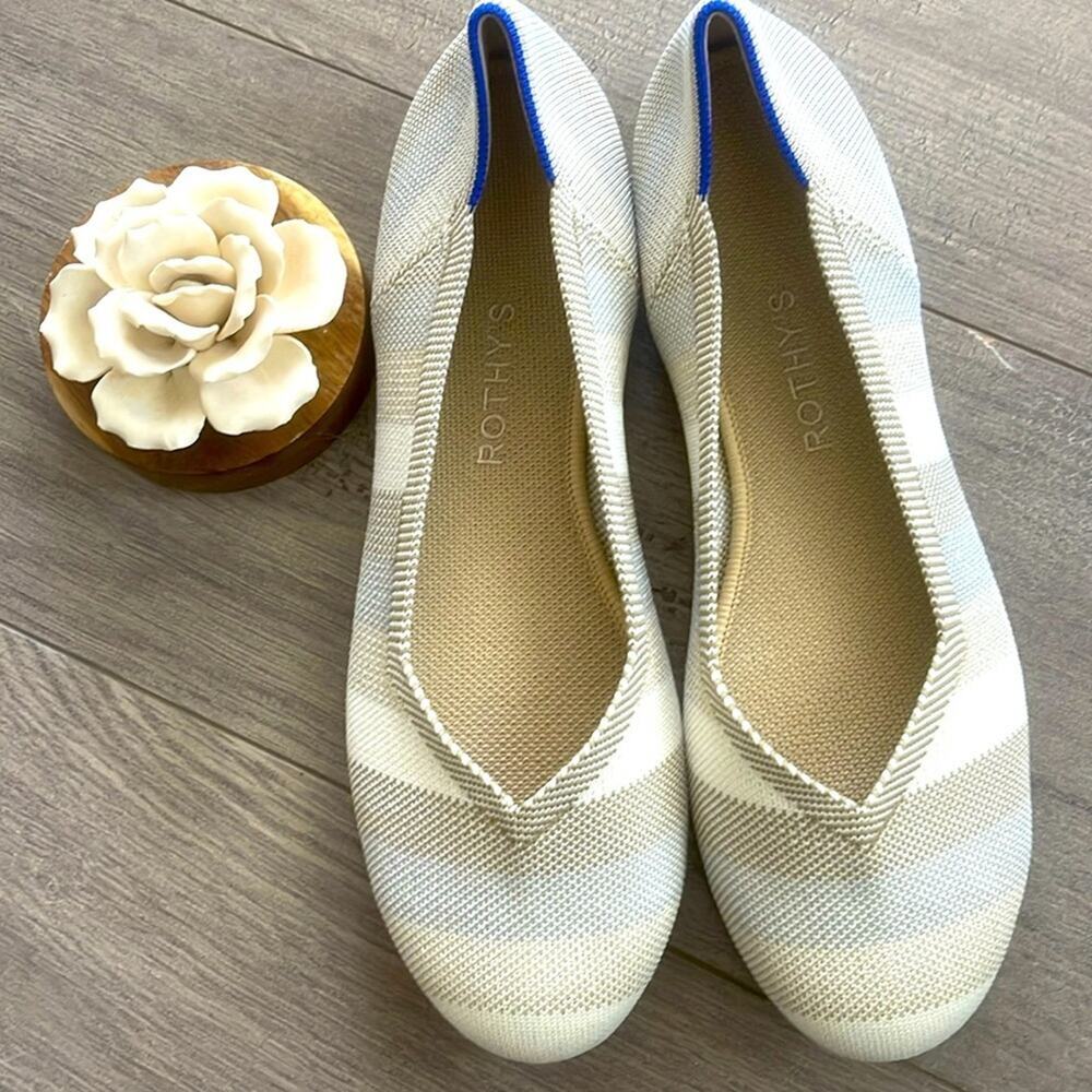 Rothy's round toe size 10.5 golden big stripe Women's flat Shoes